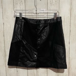 Black leather skirt